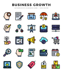 Business Growth icon pack for your website. mobile. presentation. and logo design.
