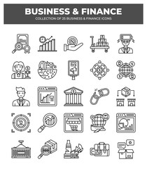 Collection of 25 Business and Finance Icons