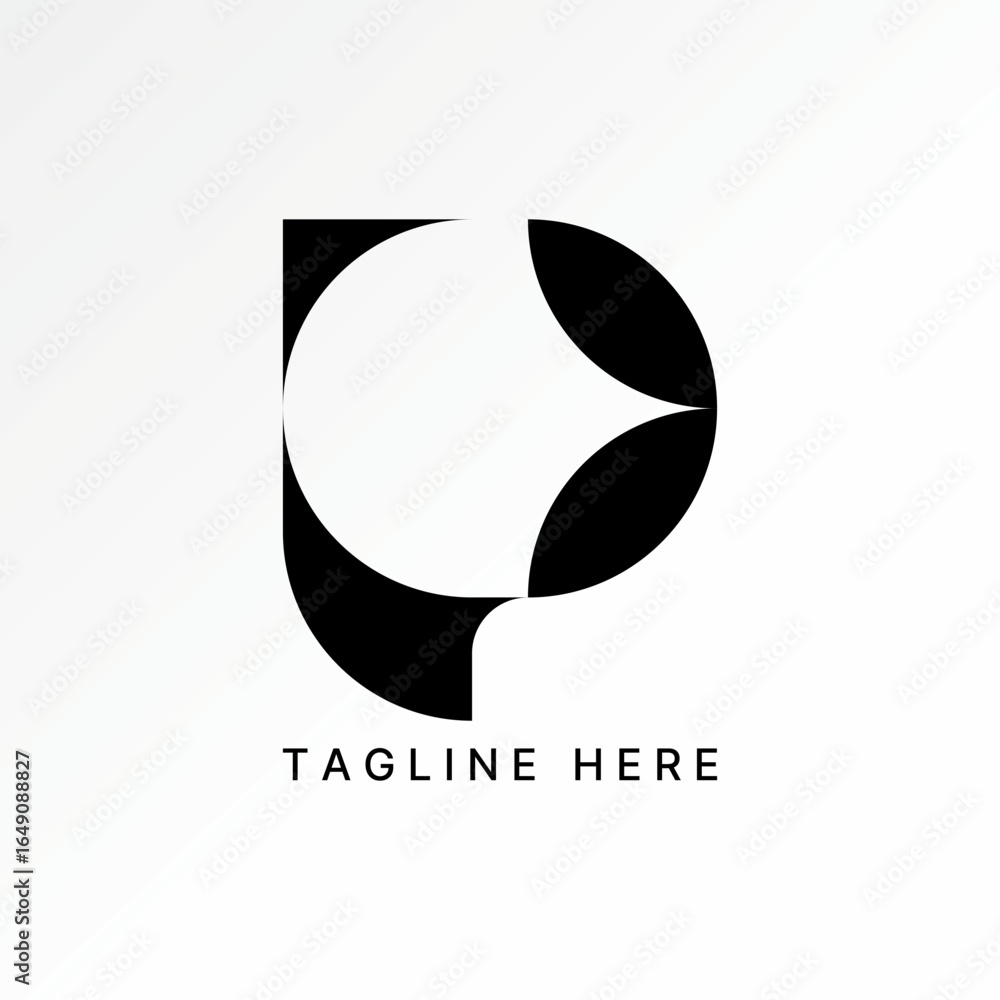 Poster logo design graphic concept creative premium vector stock image top sell initial p font abstract art