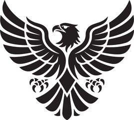 minimalist bird of prey vector silhouette of an eagle with clean lineart perfect for logo and graphic design