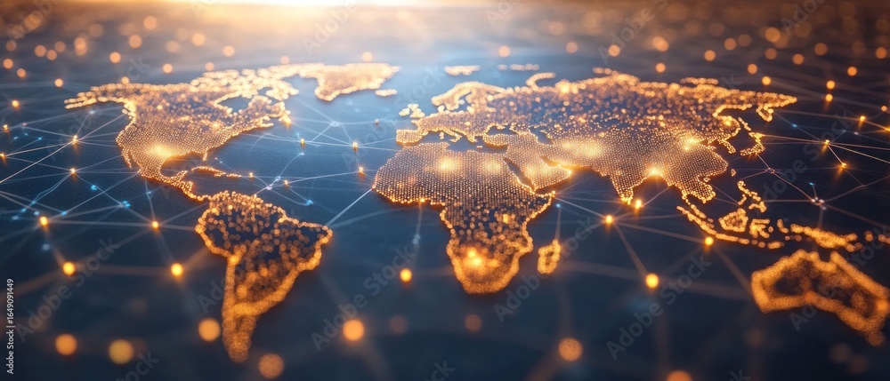 Poster global network: a world connected by light
