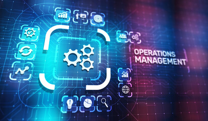 Operation management Business process control optimisation industrial technology concept.