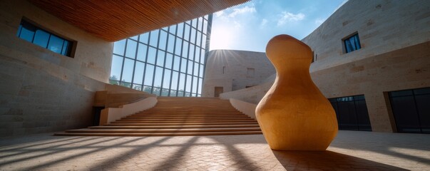 Modern architectural design urban gallery artwork display contemporary space natural light creative expression