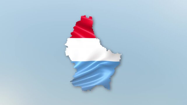 Luxembourg country Flag Hoisting and Zoom to reveal the Country Border Map with Waving Flag Intro which is useful for news, political events, sports intros and presentation.
