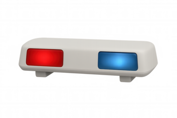 Emergency vehicle warning lights blinking on transparent backdrop, highlighting rescue, law enforcement, medical response scenarios