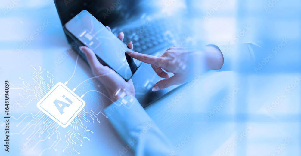 Poster artificial intelligence and data processing integration document management automation.