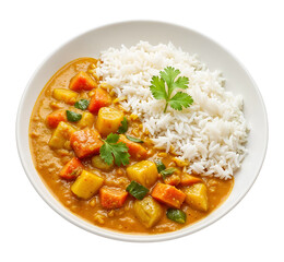 Curry with rice (Indian style) , isolated on transparent background, png