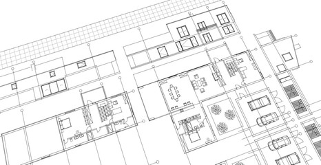 residential building plan concept draft project