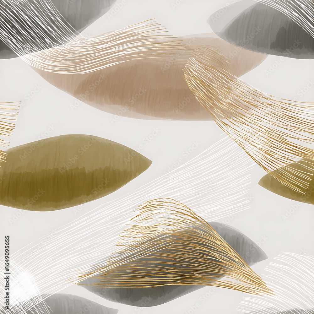 Aufkleber abstract wavy patterns in earthy tones on a soft background
