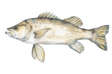 Naklejka premium Detailed freshwater fish illustration