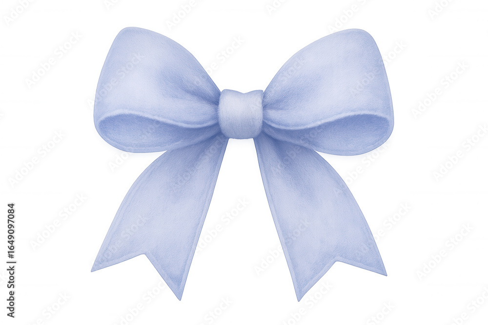 Poster light blue bow isolated on transparent background, perfect for adding a touch of elegance to various