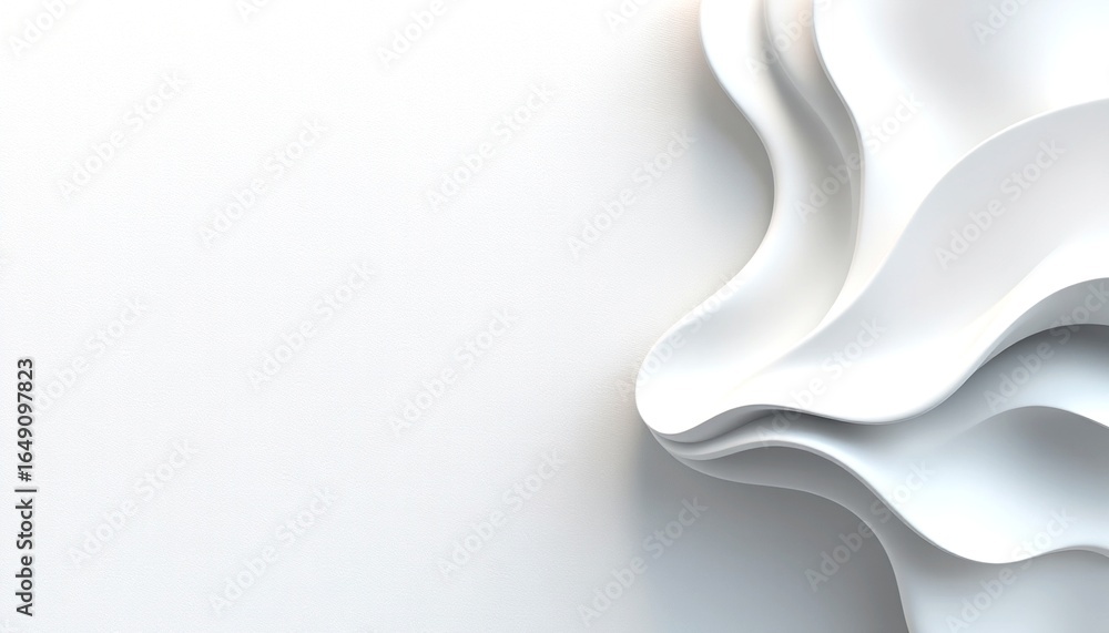 Poster abstract white elegant waves with a unique design that gives a modern artistic look. the seamless cu