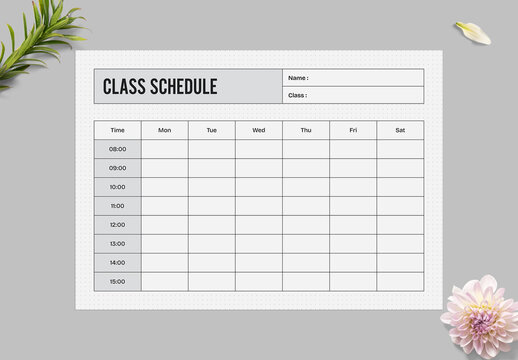 Class Schedule Layout