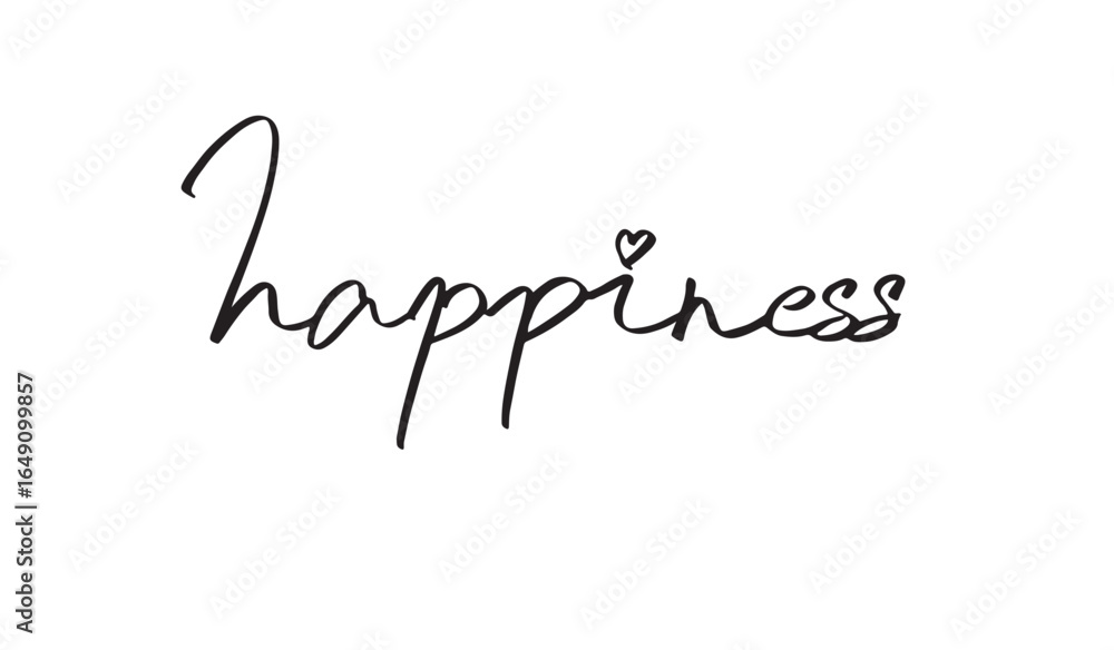 Poster happiness text font calligraphy hand written lettering script black color object happiness joy fun f