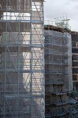 French feudal monument being restored