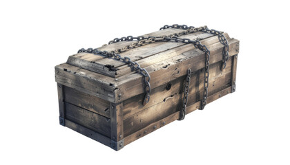 Wooden coffin burial casket funeral death memorial box isolated on white background