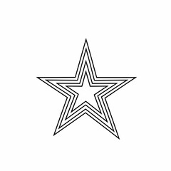 Fototapeta premium Black and White Outlined Star Icon