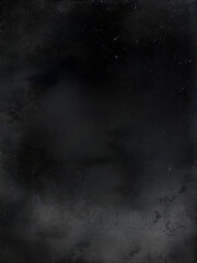 Dark, textured abstract resembling a cloudy or smoky atmosphere with a gradient of tones with lighter areas near the bottom and some speckling. Watercolor or ink splash.