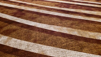 Luxury white and brown striped hotel carpet floor. Colored alternating pattern carpet. Luxury hotel...