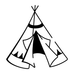 A hand drawn style icon showing a tribal mask 

