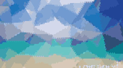 Abstract Geometric Shapes Sky Water Sand triangles