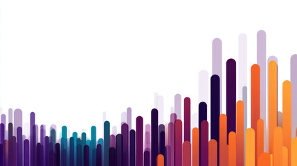 Obraz premium Colorful vertical bars on white background representing data visualization