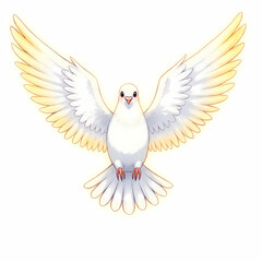 Obraz premium A large white dove with glowing wings 