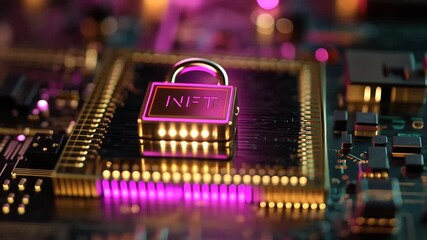 NFT Chip Circuit Board Digital Currency - Powered by Adobe