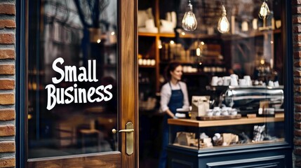 Small business storefront shop window retail promotion street view