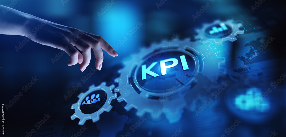 Poster kpi - key performance indicator. business and industrial analysis. internet and technology concept o