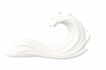Creamy milk wave splashing dynamically, transparent backdrop highlighting liquid movement for beverage marketing visuals