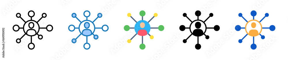 Aufkleber network multiple style icons set design vector illustration.