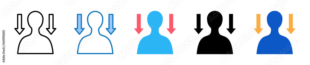 Aufkleber users multiple style icons set design vector illustration.