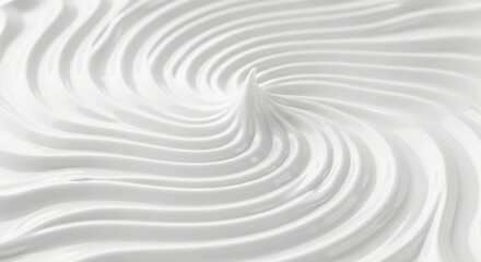 Photo of white cream swirl pattern isolated on white background