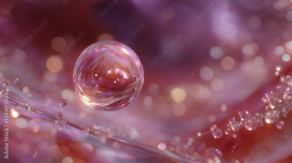 Poster dreamy marble: a captivating close-up of a floating marble, showcasing intricate swirling patterns a