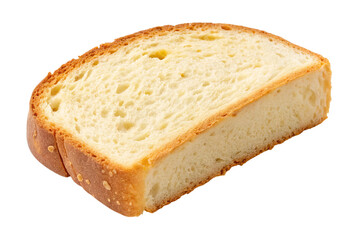 Single Slice of White Bread Isolated on Transparent Background