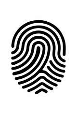 Black Fingerprint Pattern on White Background – Unique Biometric Identity Symbol for Security, Privacy, and Forensic Science Design
