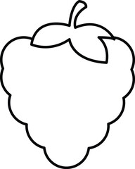 Raspberry outline icon, fresh berry fruit symbol, healthy organic food vector, minimal line art farm product, sweet dessert ingredient illustration