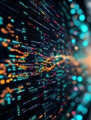 A vibrant digital abstraction featuring colorful data streams, symbolizing technology, connectivity, and the flow of information in a modern context.