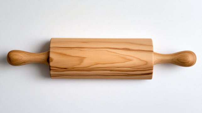 Wooden rolling pin with smooth surface and sturdy handles, perfect for baking