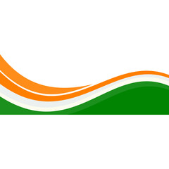 Indian Flag Ribbon Corner Border