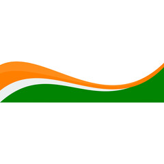 Indian Flag Ribbon Corner Border
