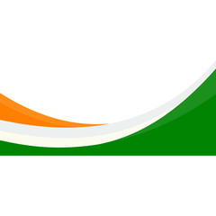 Indian Flag Ribbon Corner Border