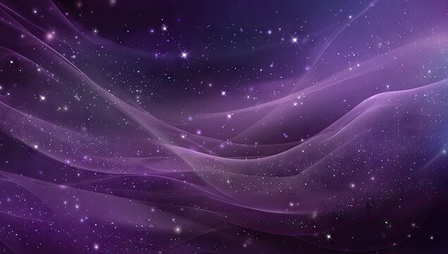 Purple cosmic waves, starry background