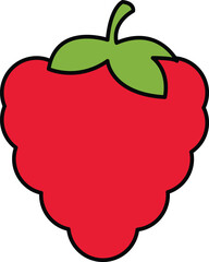 Raspberry outline icon, fresh berry fruit symbol, healthy organic food vector, minimal line art farm product, sweet dessert ingredient illustration