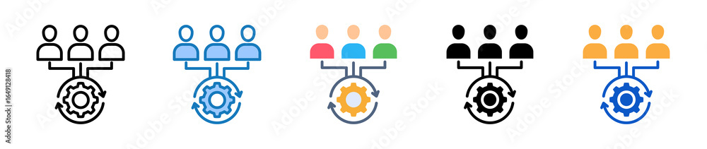 Aufkleber integration multiple style icons set design vector illustration.