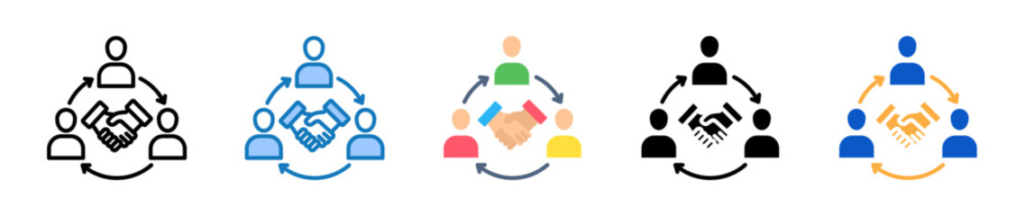 Collaboration multiple style icons set design vector illustration. 