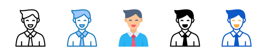 Businessman multiple style icons set design vector illustration. 