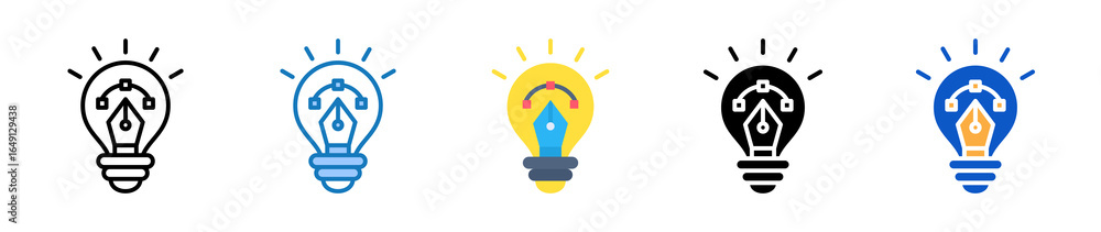 Poster creative multiple style icons set design vector illustration.