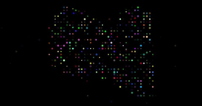 Creative Generative Design with Falling Dots for Libya Outline